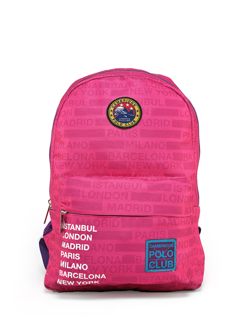 Pembe Cities Ön Bölmeli Unisex Sırt Çantası