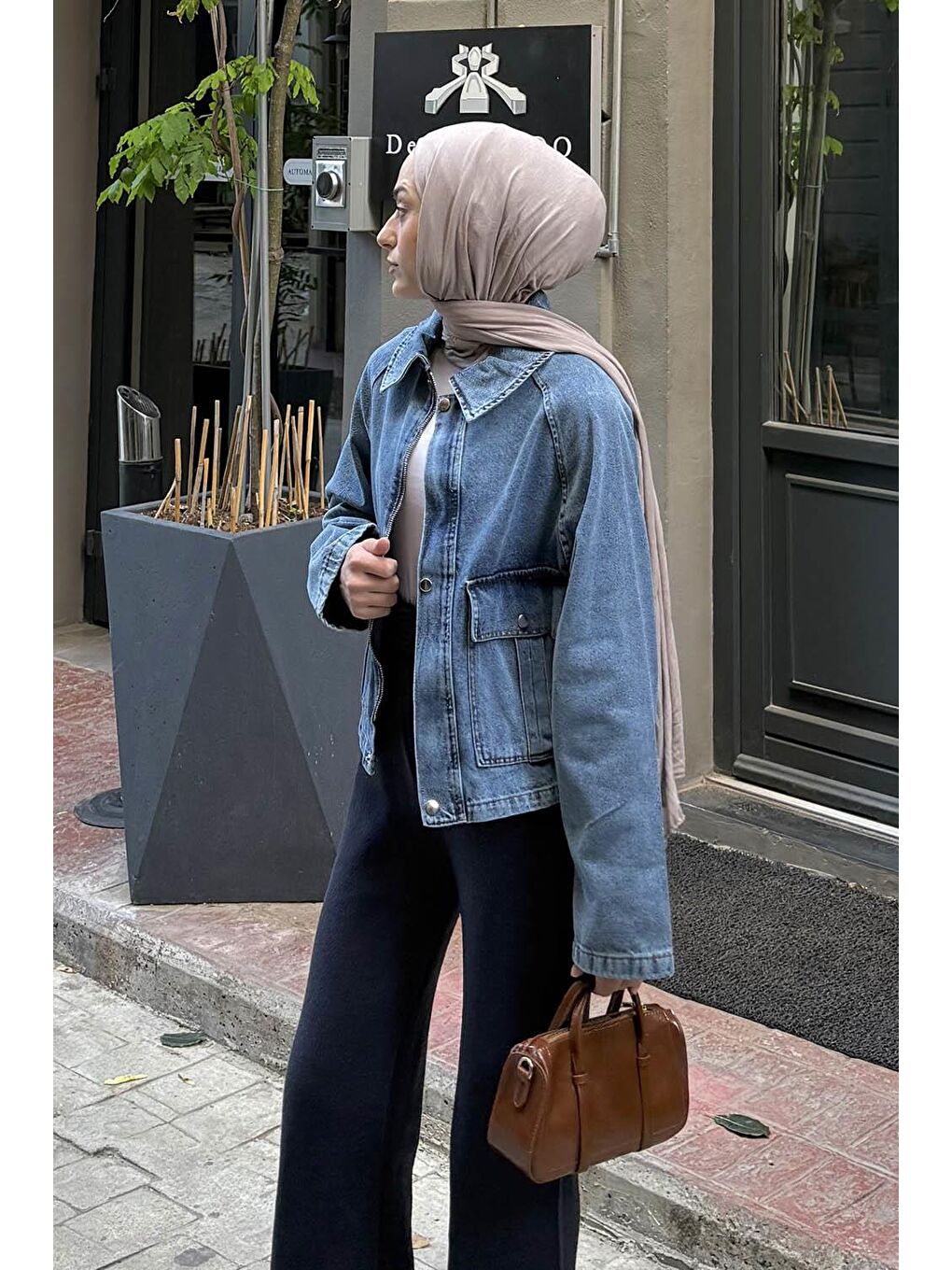 Çıtçıtlı Denim Ceket Jean Mavisi-1