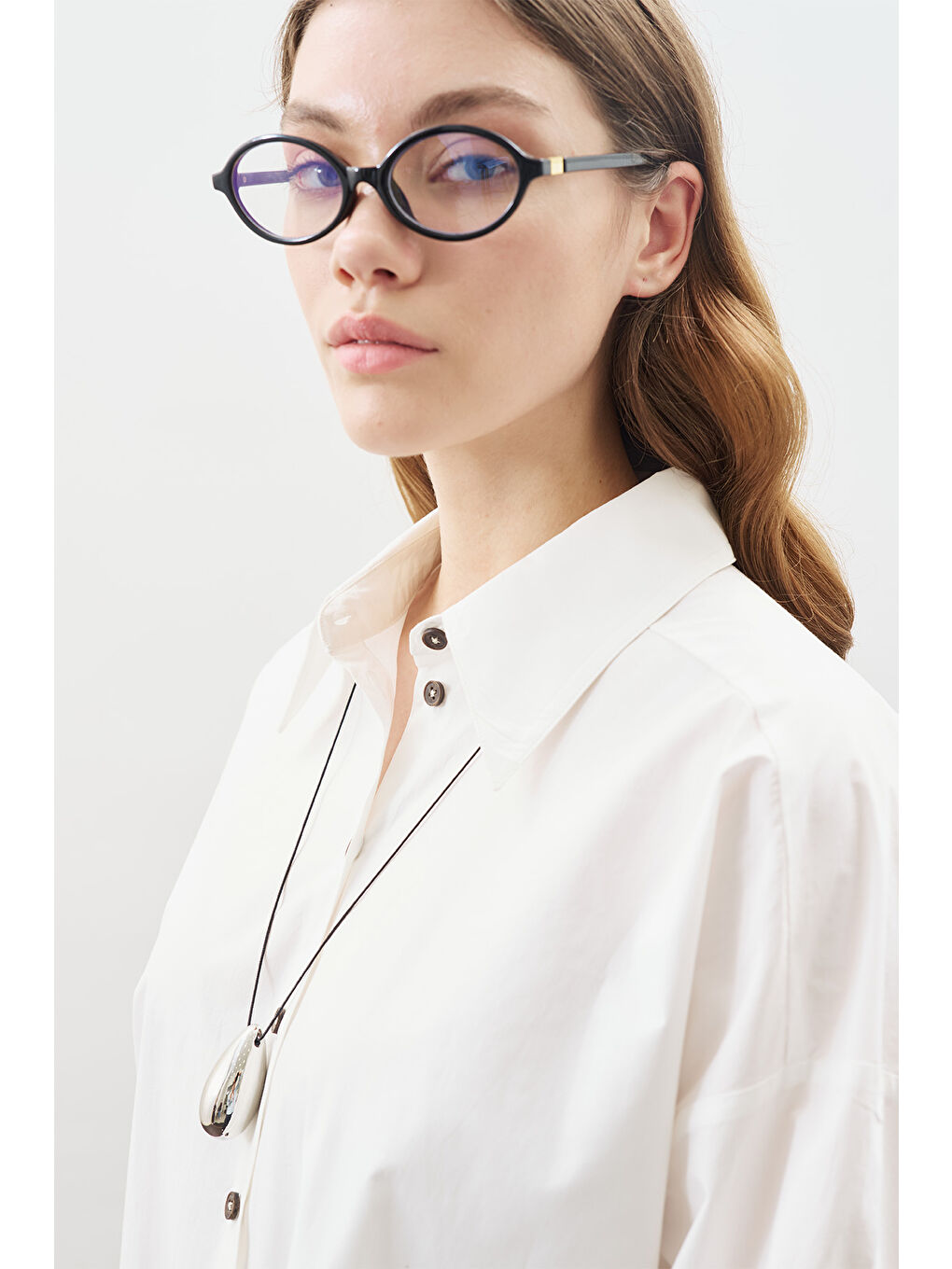 Tasarım Detaylı Oversıze Gömlek Ekru-4