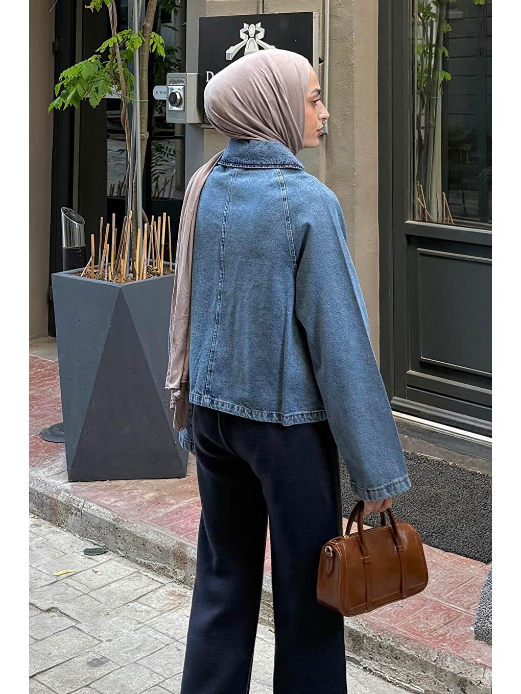 Çıtçıtlı Denim Ceket Jean Mavisi-3