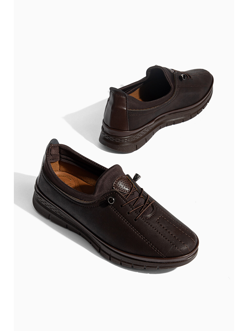 Kahverengi D01124 Günlük Ortopedik Klasik Kadın Loafer Ayakkabı
