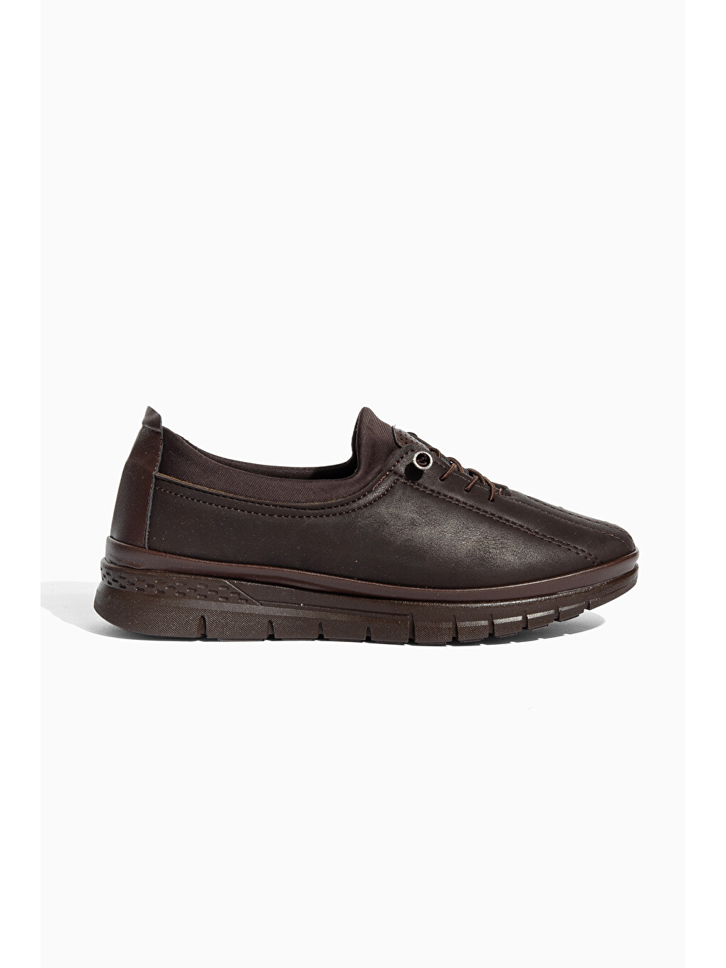 Kahverengi D01124 Günlük Ortopedik Klasik Kadın Loafer Ayakkabı-3