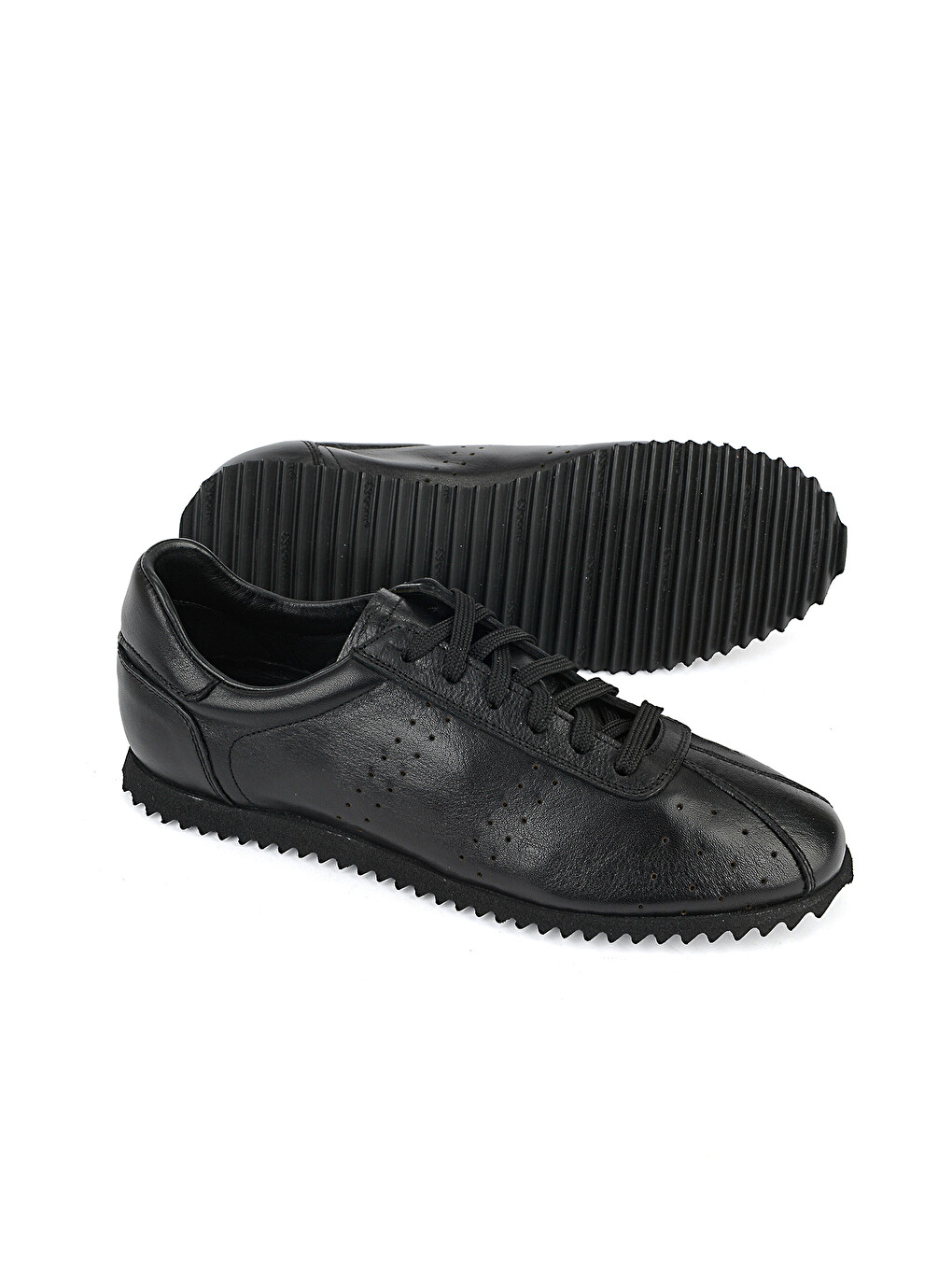 Erkek Hakiki Deri Sneaker 1611026Z900 Siyah-3