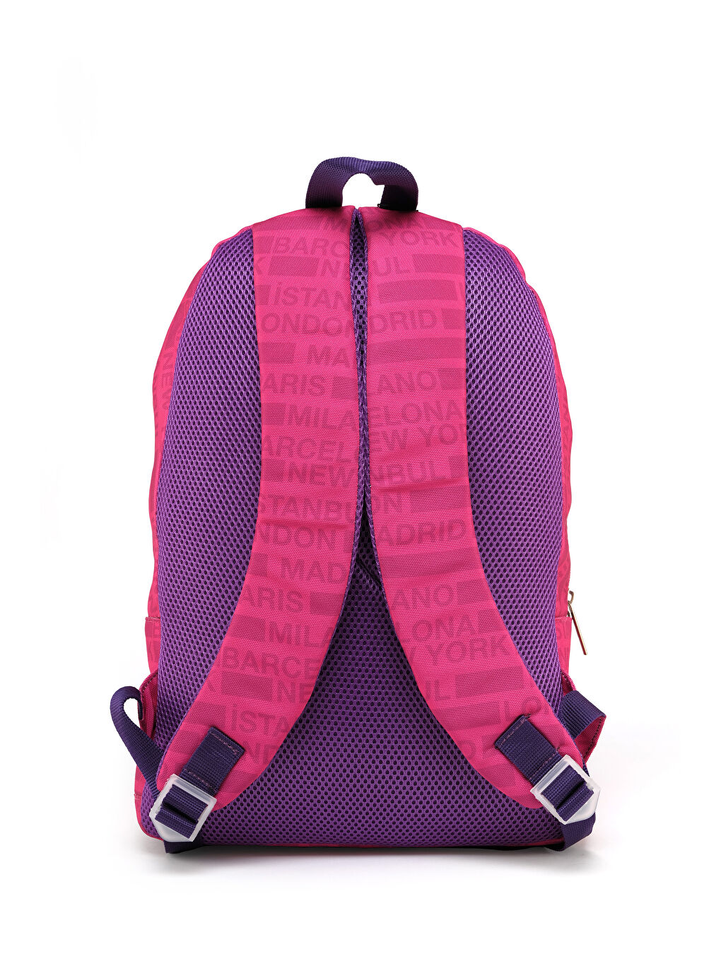 Pembe Cities Ön Bölmeli Unisex Sırt Çantası-4