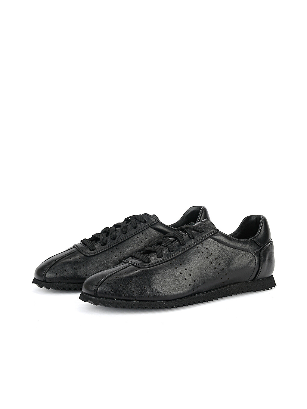 Erkek Hakiki Deri Sneaker 1611026Z900 Siyah-4
