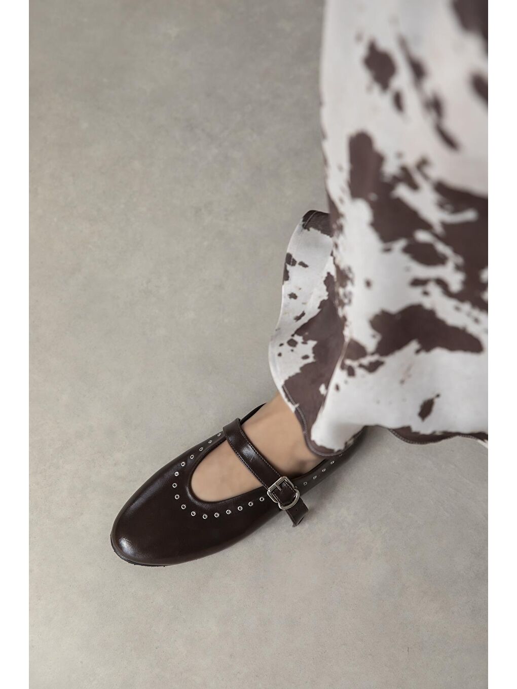 Kahverengi Abner  Kadın Drop Detay Kırışık Deri Babet Kahve-2