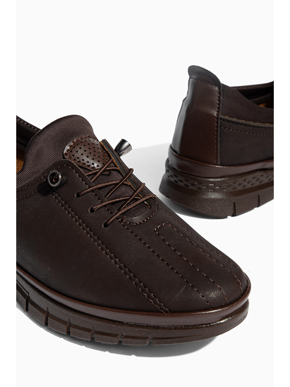 Kahverengi D01124 Günlük Ortopedik Klasik Kadın Loafer Ayakkabı-4