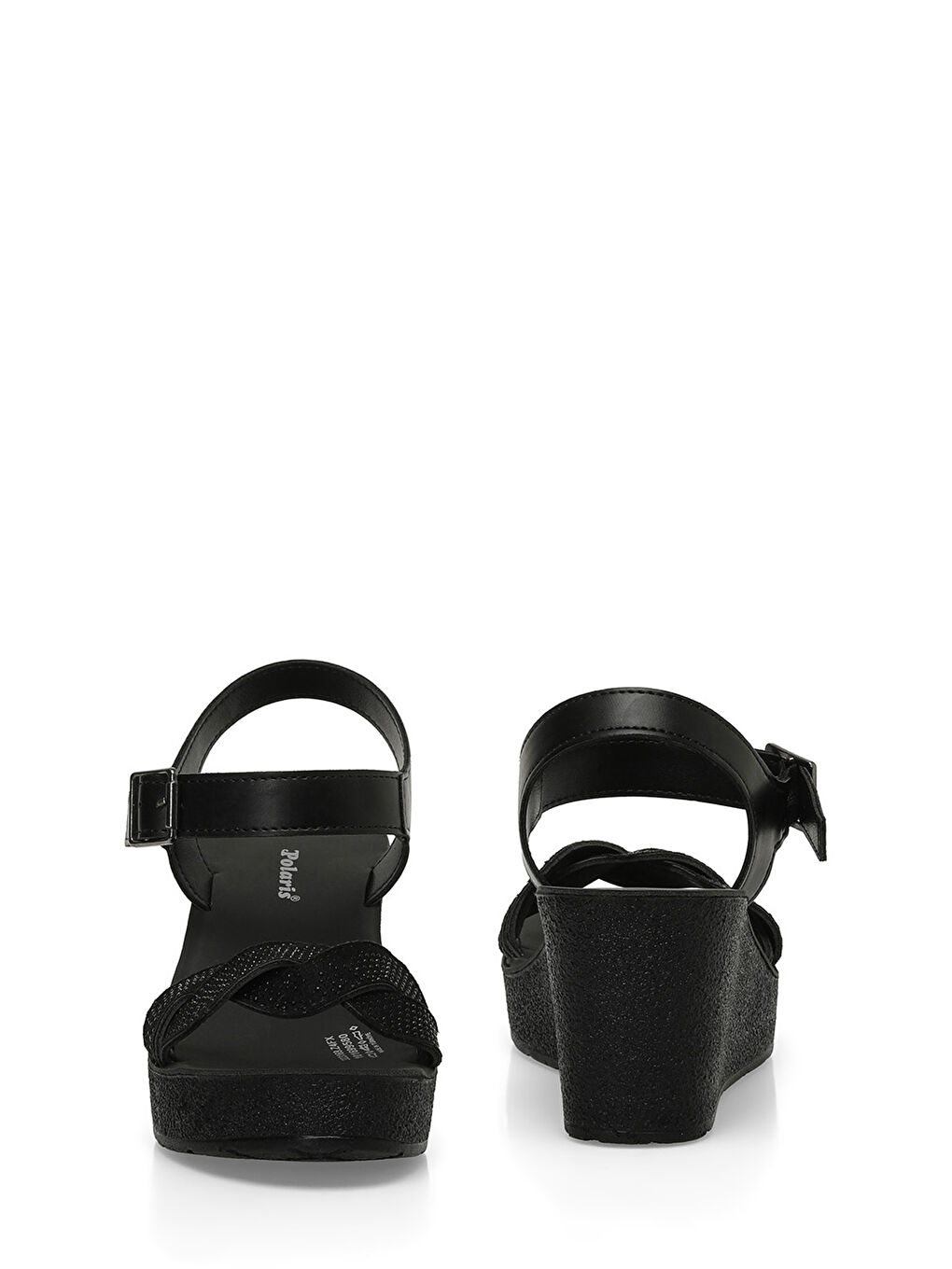 323169.Z 4FX Siyah Kadın Dolgu Topuk Sandalet-4