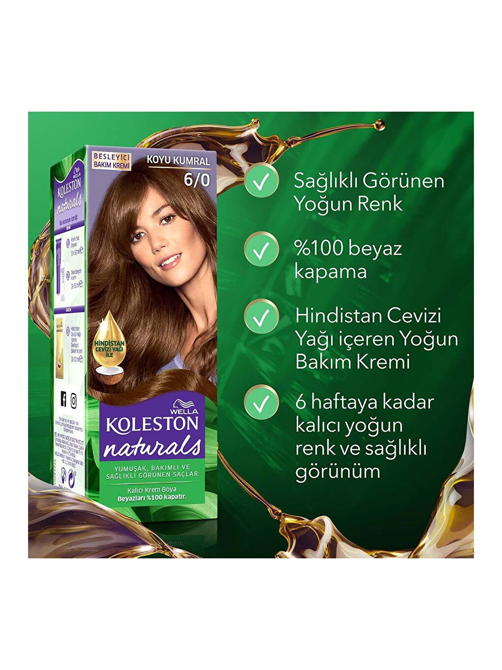 Wella Koleston Naturals Saç Boyası 6/0 Koyu Kumral - 6