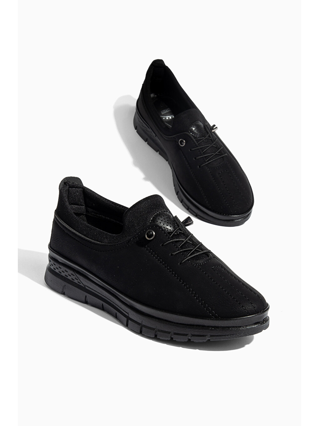 Siyah D01124 Günlük Ortopedik Klasik Kadın Loafer Ayakkabı