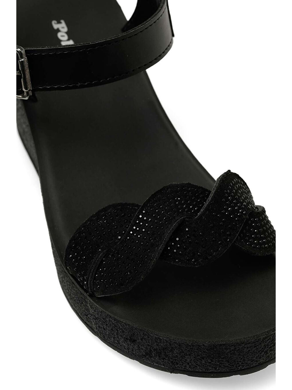 323169.Z 4FX Siyah Kadın Dolgu Topuk Sandalet-6