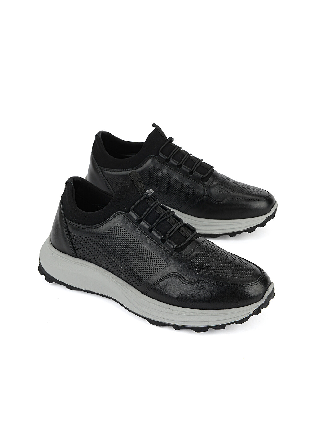 Erkek Hakiki Deri Sneaker 161423Z521 Siyah-1