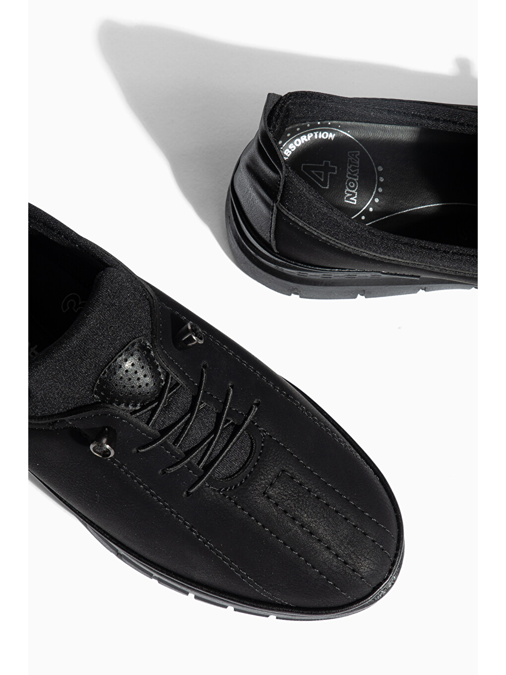 Siyah D01124 Günlük Ortopedik Klasik Kadın Loafer Ayakkabı-4