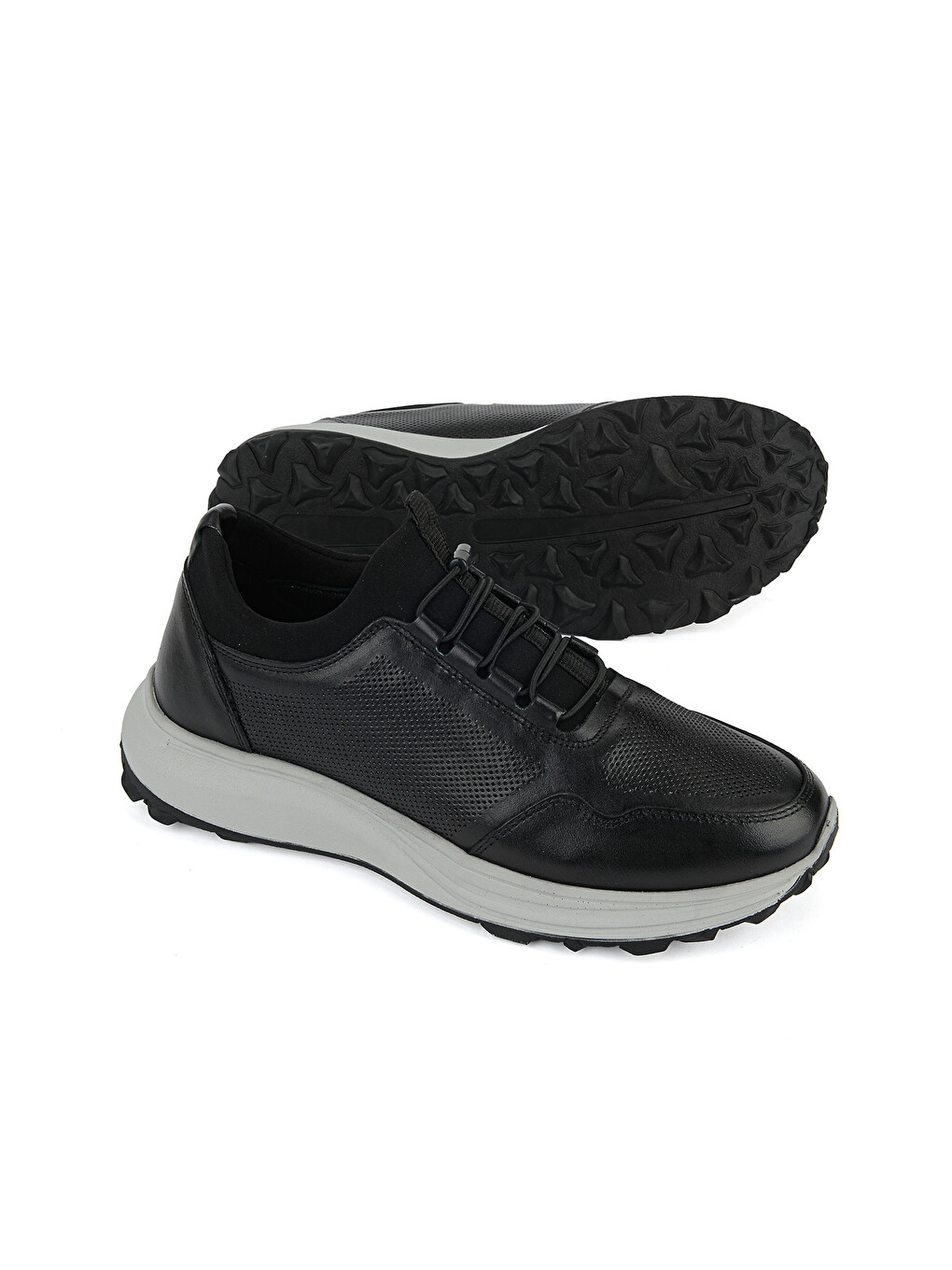 Erkek Hakiki Deri Sneaker 161423Z521 Siyah-3