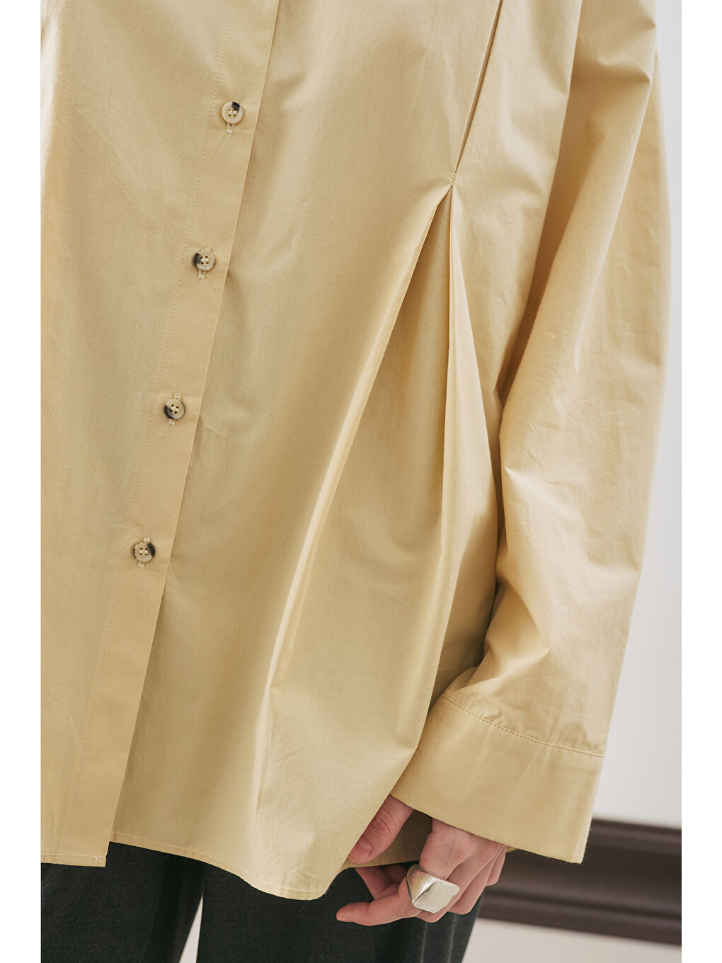 Parçalı Tasarım Gömlek Soft Sarı-2