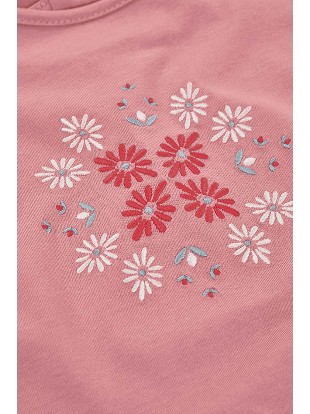 Çiçek Desenli Tshirt 2-6 Yaş Kırmızı-3