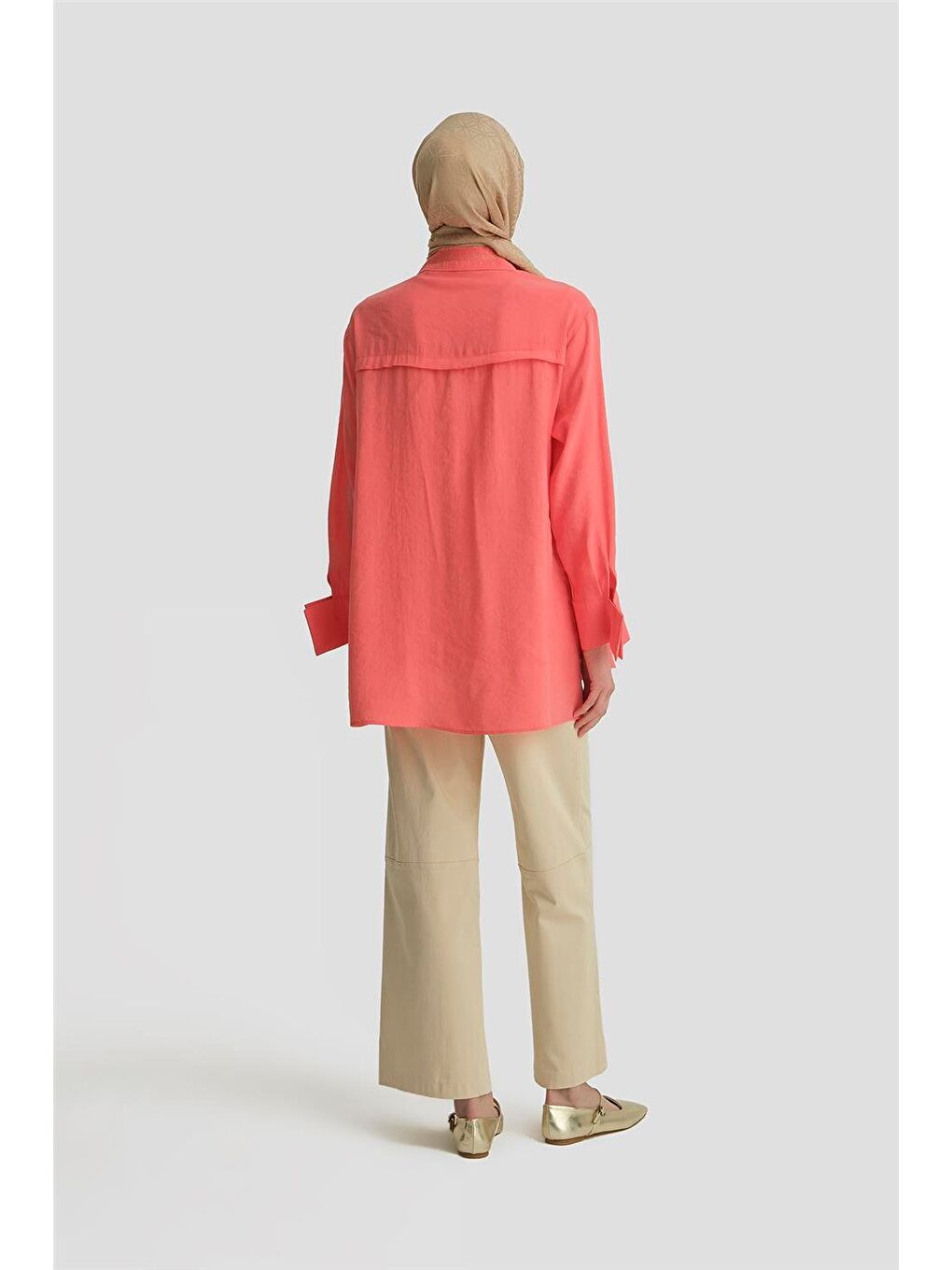 Turuncu Sim Detaylı Modal Tunik 25Y4607 Coral-4