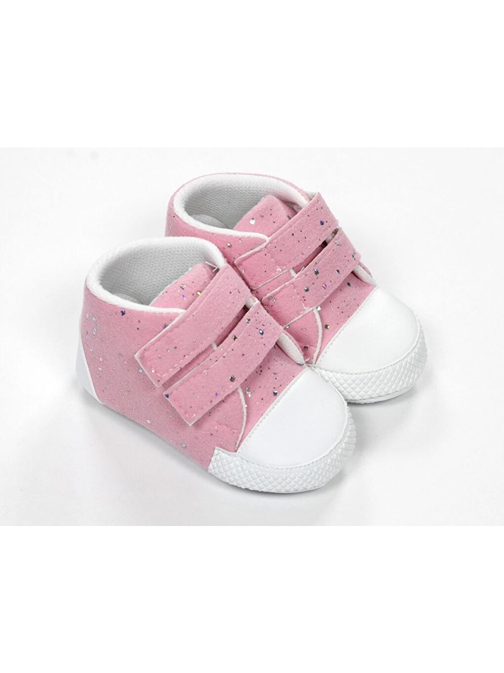 Pembe Pırıltılı Cırt Cırtlı Bebek Ayakkabı 4000