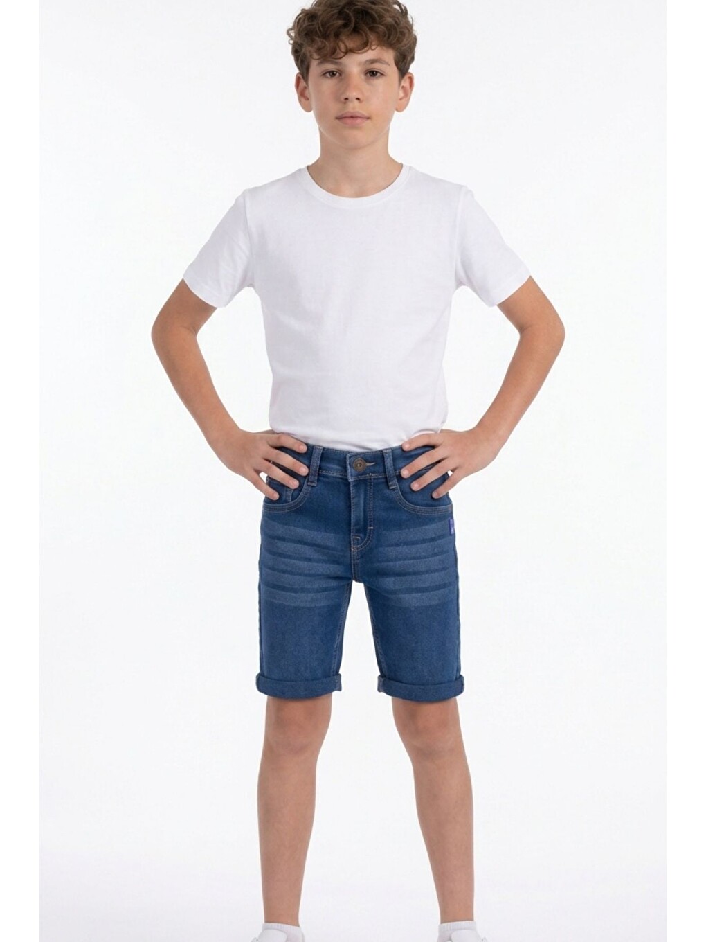 Mavi Erkek Çocuk Elastanlı Jean Şort Pnt6011-2