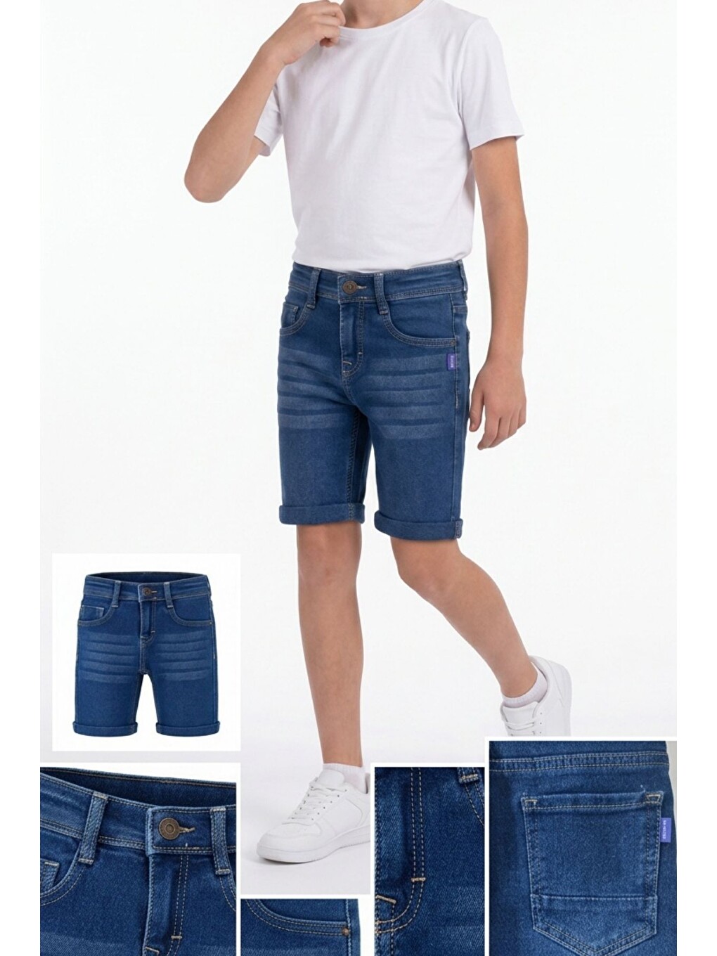 Mavi Erkek Çocuk Elastanlı Jean Şort Pnt6011-3