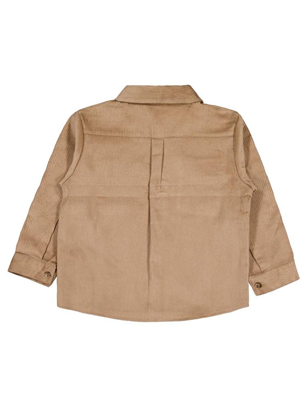 Bej Boys Çift Cepli Kadife 6-9 Yaş Gömlek-1