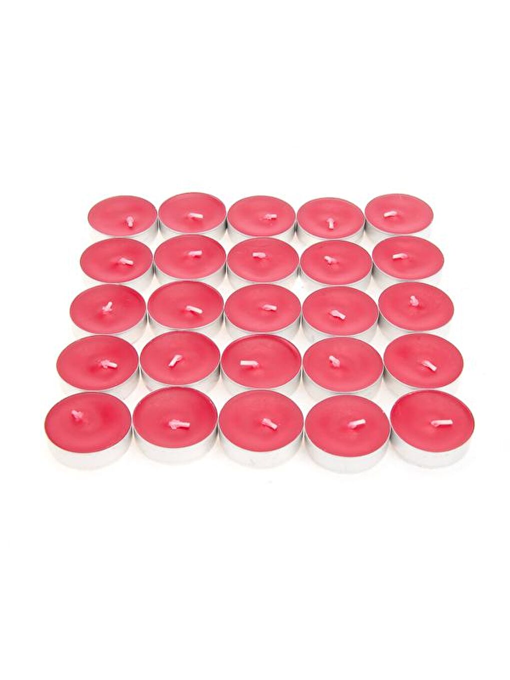 25'li Tealight Mum - Kırmızı - 3,8 cm-1