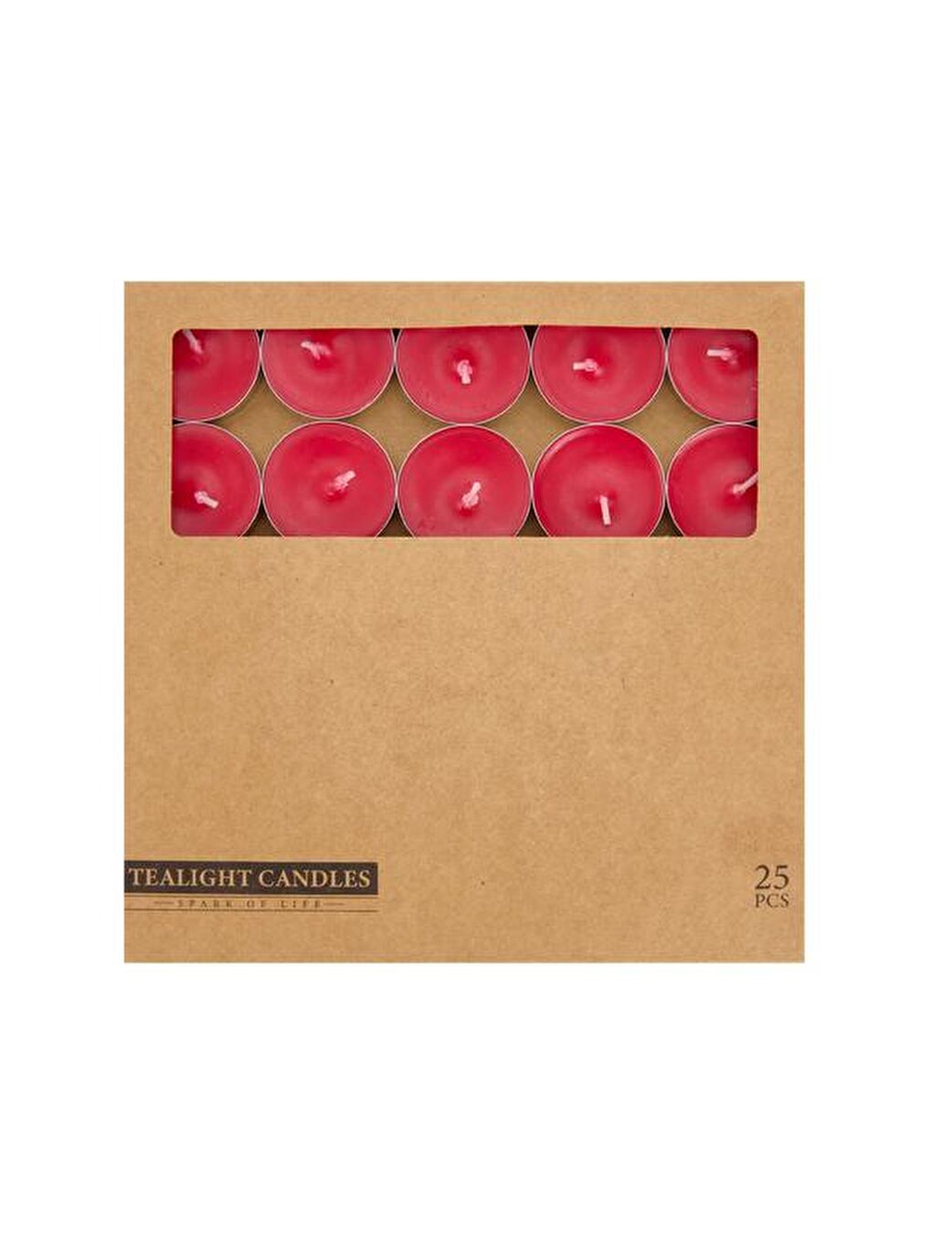 25'li Tealight Mum - Kırmızı - 3,8 cm-2