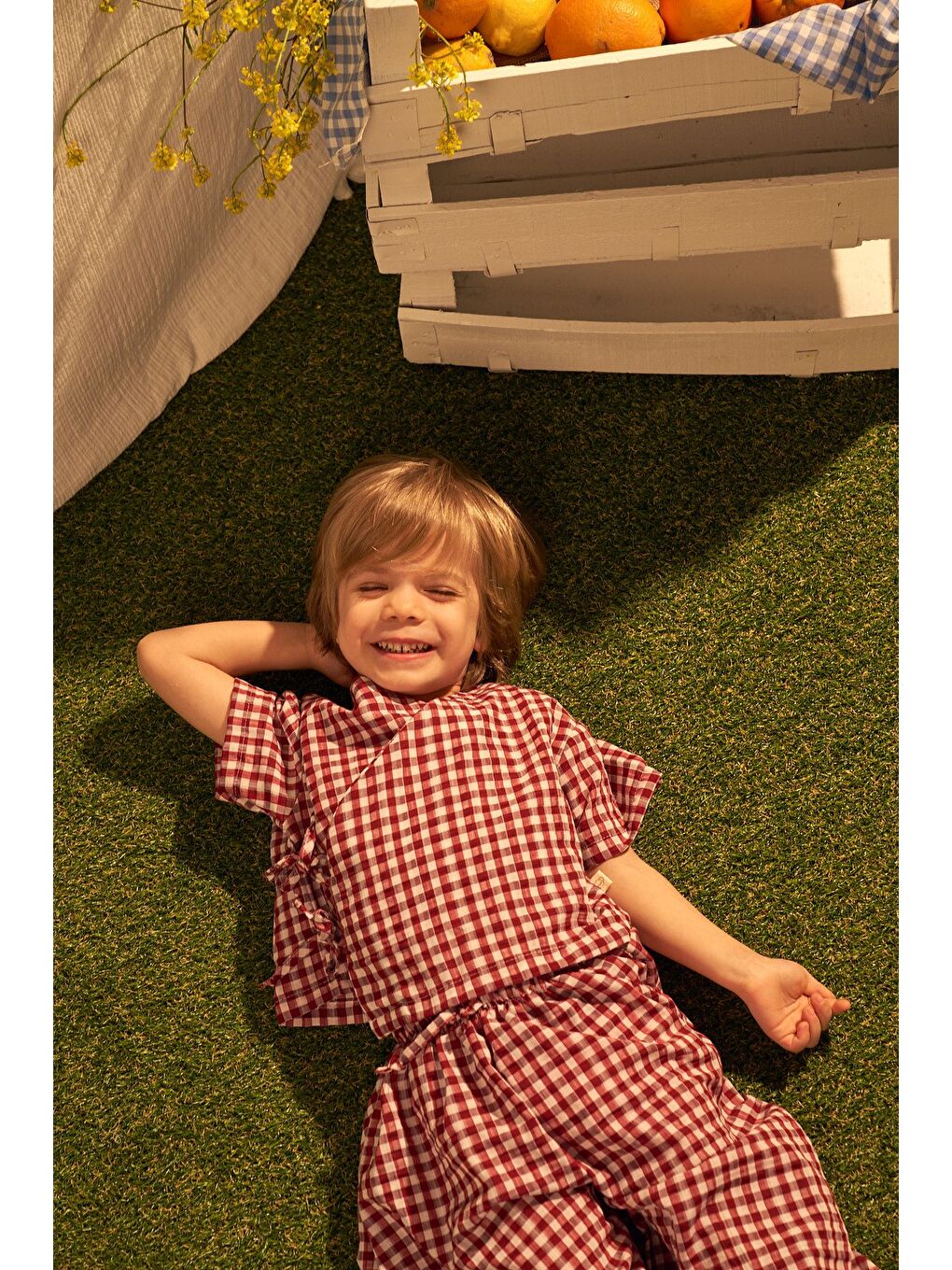 Bordo Daisy Picnic Serisi Kruvaze Takım-1