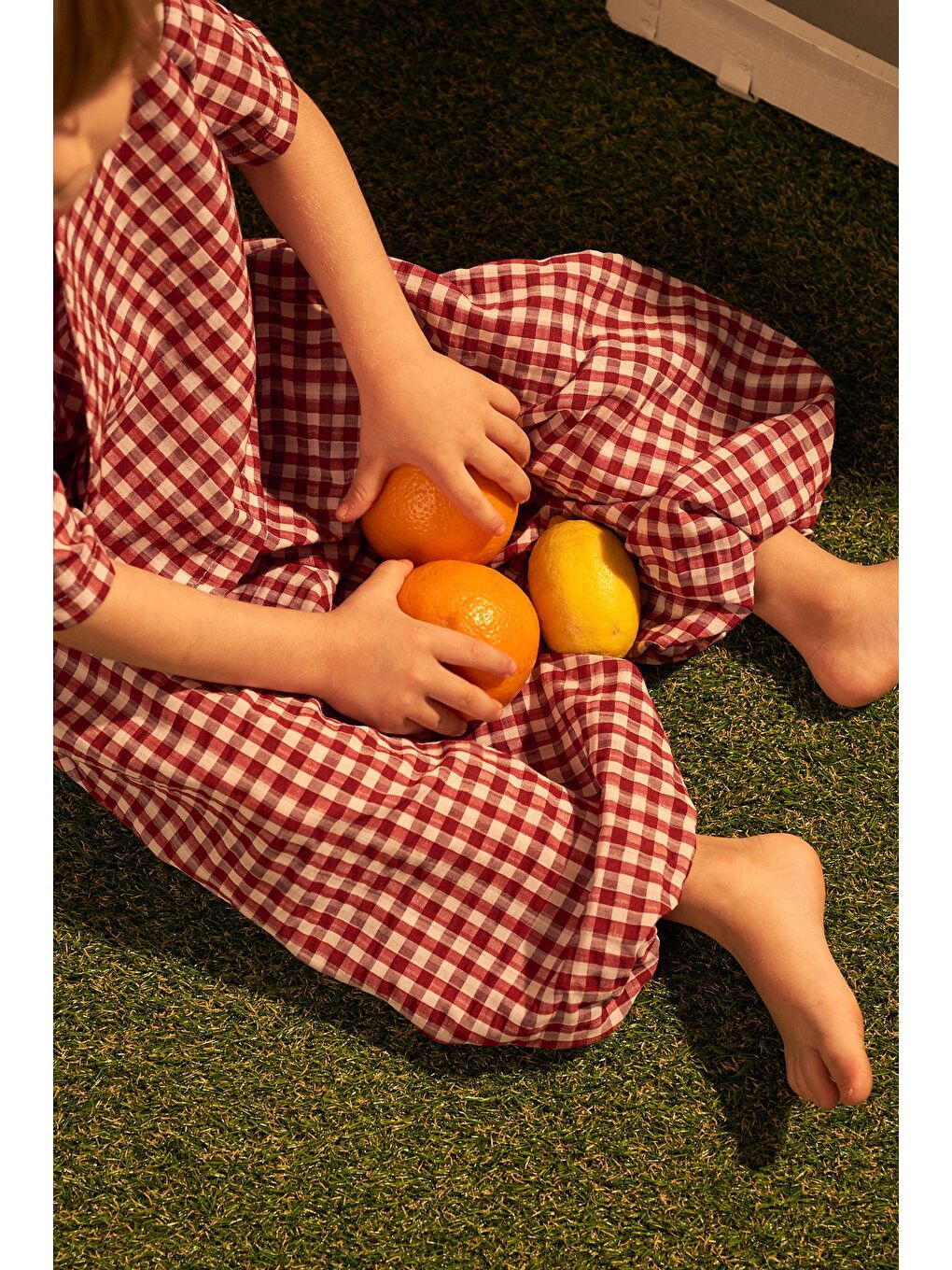 Bordo Daisy Picnic Serisi Kruvaze Takım-2