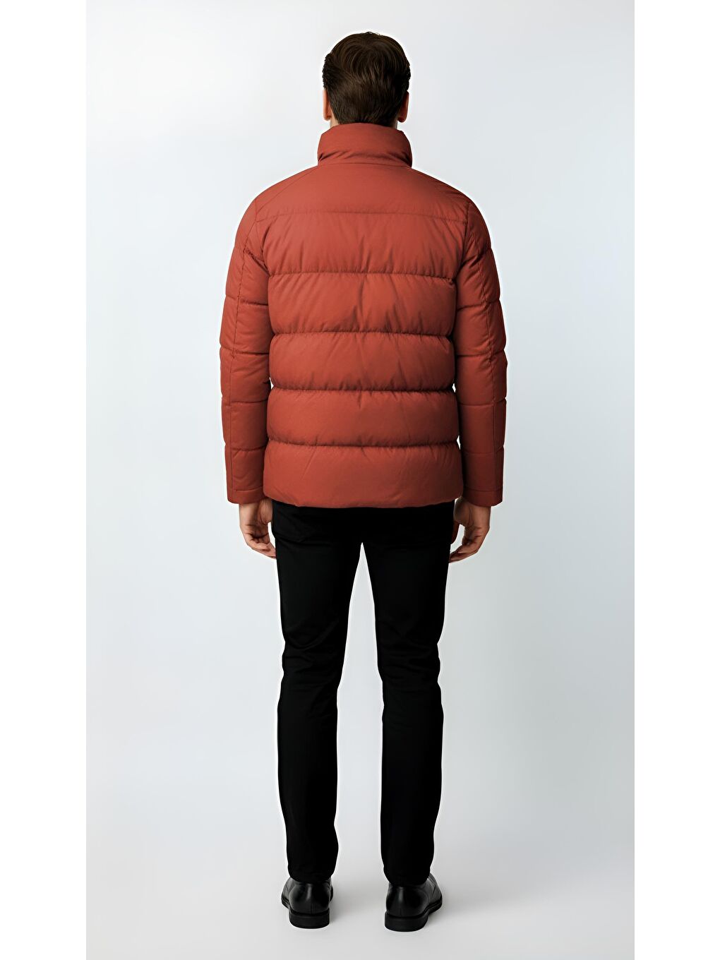 Turuncu Erkek Kiremit Şişme Mont-3