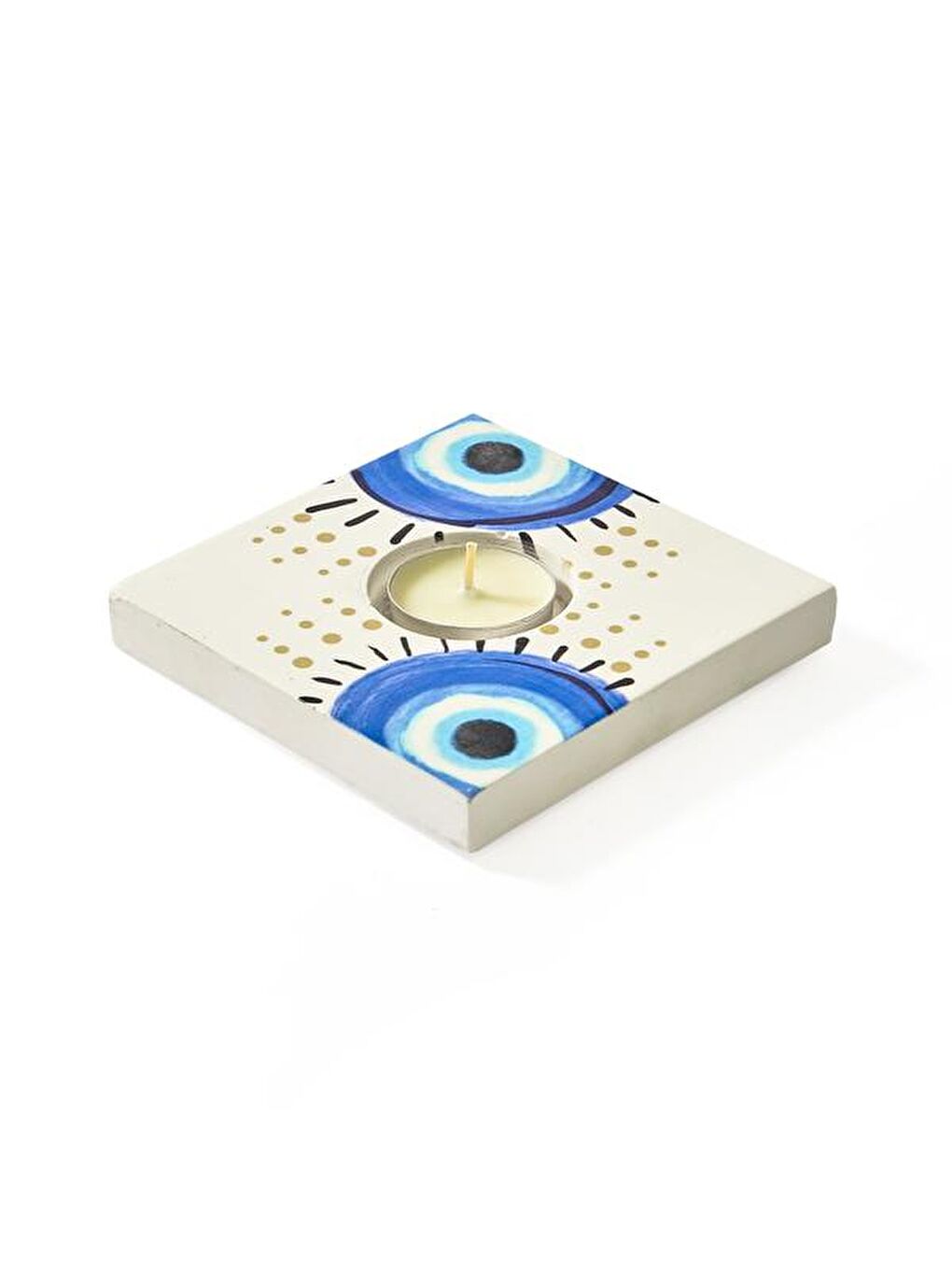 Karışık Deco Totemic Tealight Mum Ve Mumluk - Renkli - 10x10 cm-2