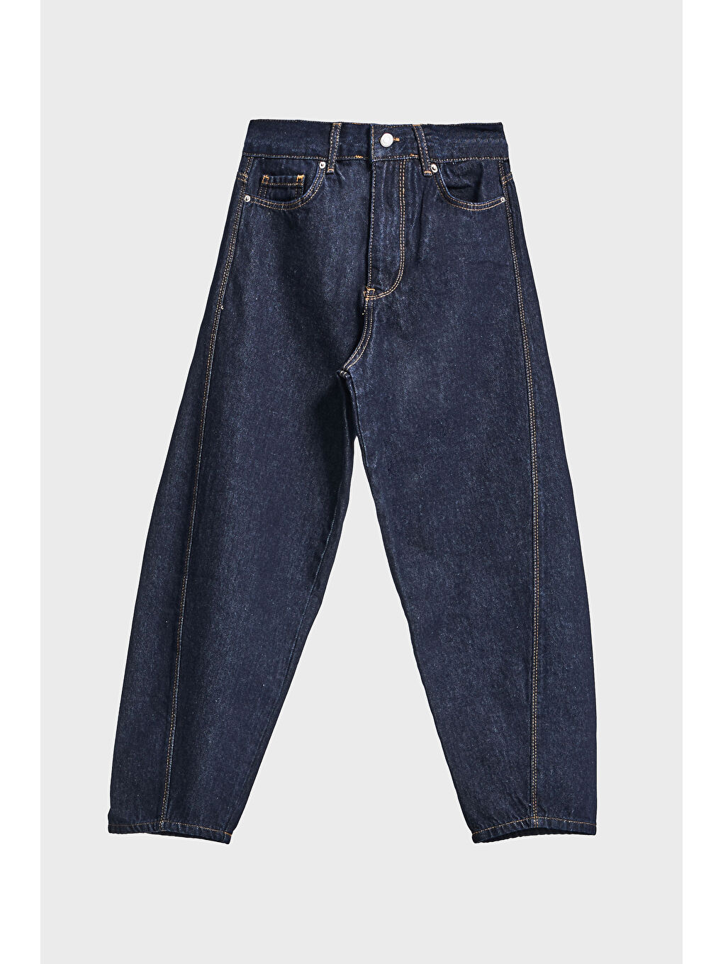 Kadın İndigo Renk 7w5-50 Carrot Fit Rahat Kesim İç Boy 67cm %100 Pamuk Denim Jean-1