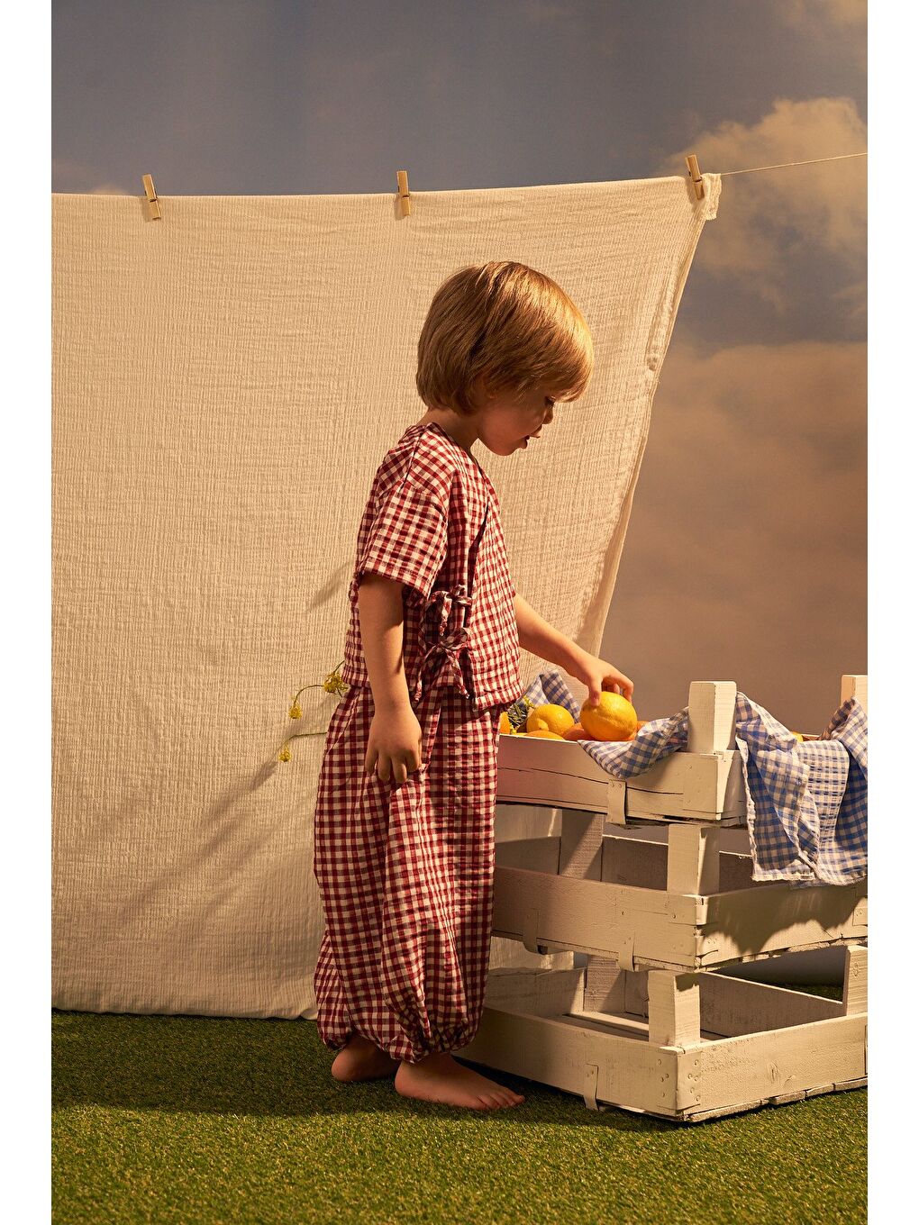 Bordo Daisy Picnic Serisi Kruvaze Takım-4