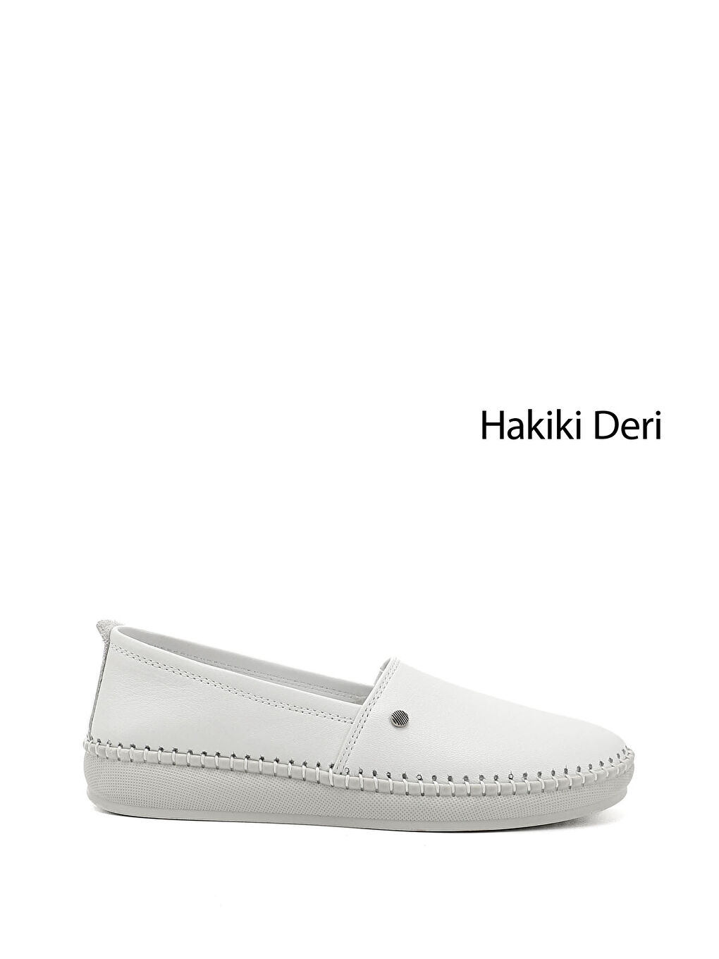 Beyaz Kadın BEYAZ-AÇIK GRİ Hakiki Deri Comfort Ayakkabı