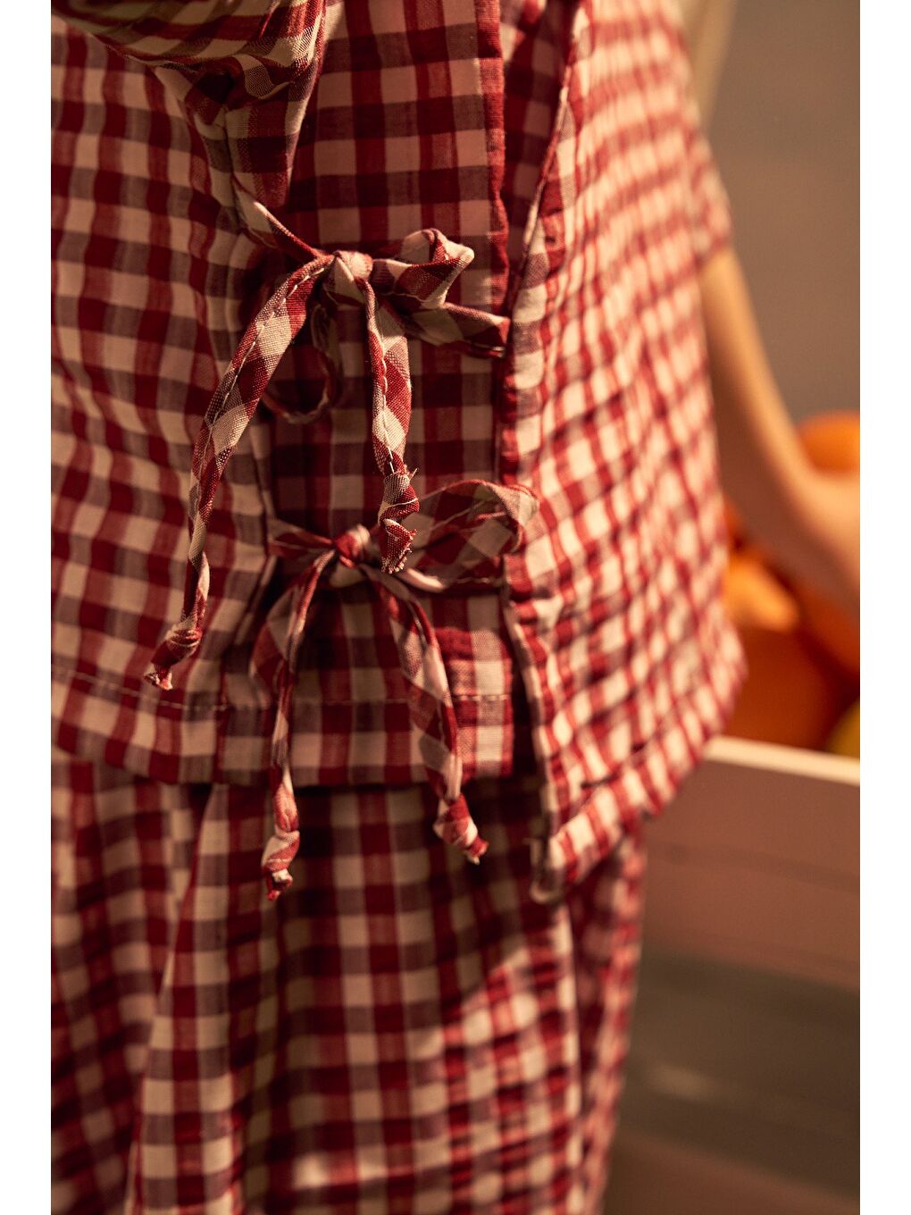 Bordo Daisy Picnic Serisi Kruvaze Takım-5