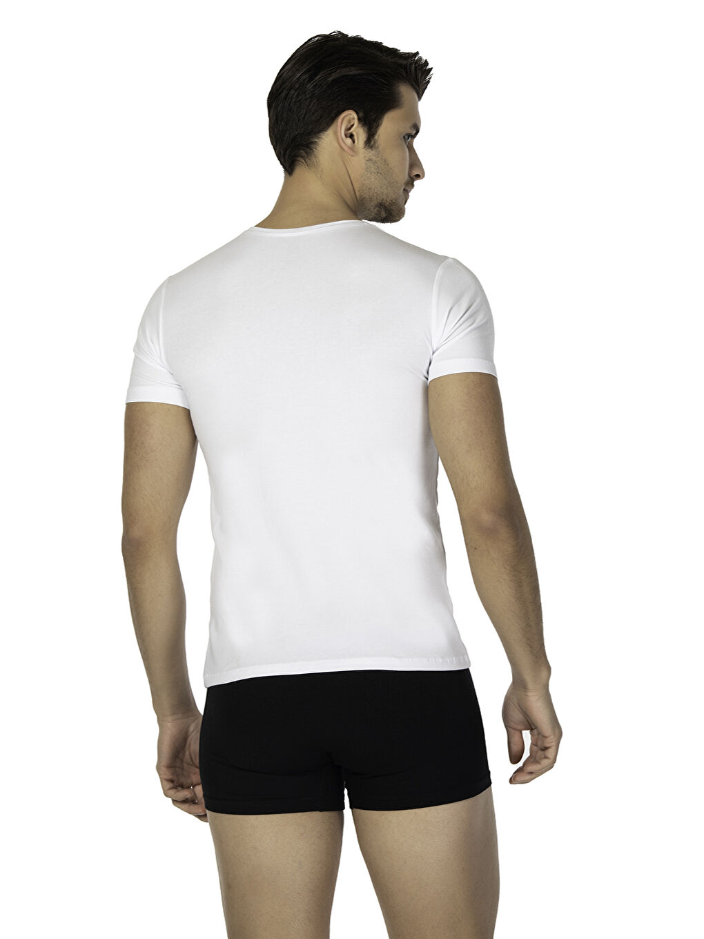 Beyaz Comfort Bisiklet Yaka T-shirt BEYAZ-2
