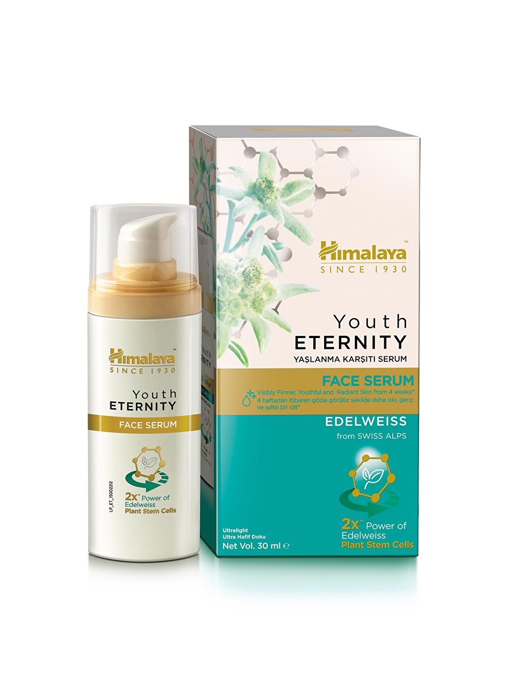 Himalaya Since 1930 Youth Eternity Yaşlanma Karşıtı Cilt Serumu 30 ml, Nemlendirici, Dolgunlaştıcı, SPF 15, Yağsız