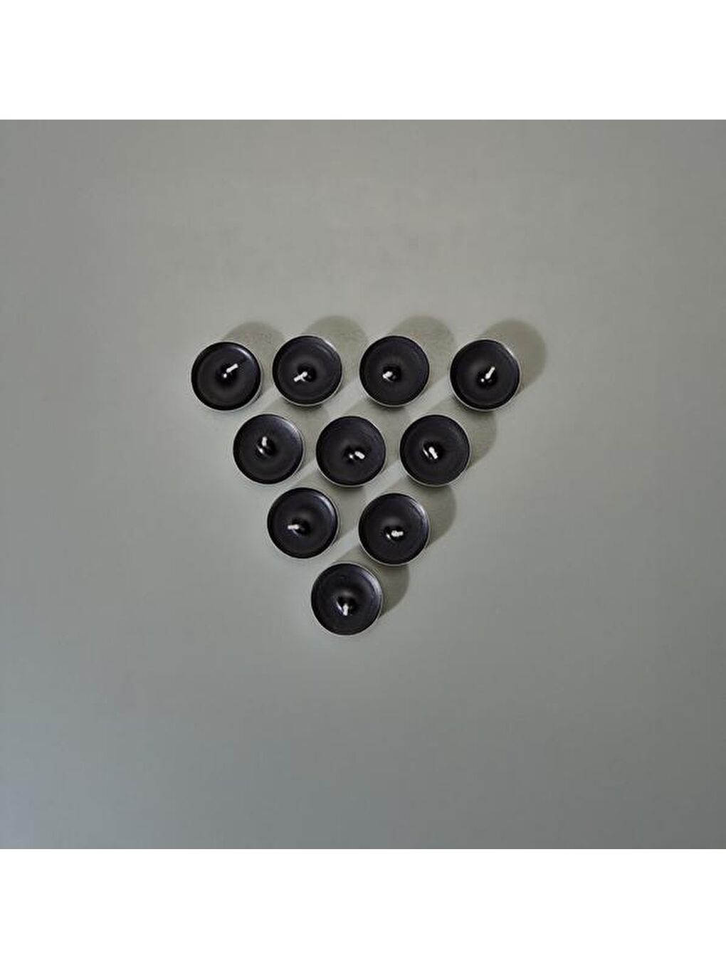 10'lu Tealight Mum - Siyah - 3,8 cm-2