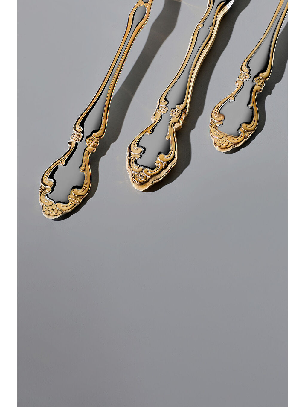 Sarı Adriana Altın Saten 12 Kişilik 72 Parça Kutulu Çatal Kaşık Bıçak Takımı-2