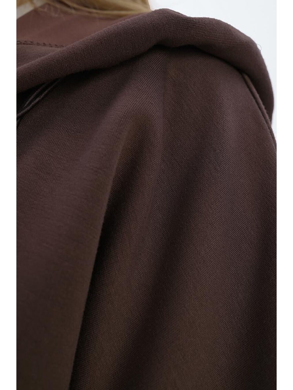 Kahverengi Kahve-Kanguru Cepli Hırkalı Eşofman Takımı-4