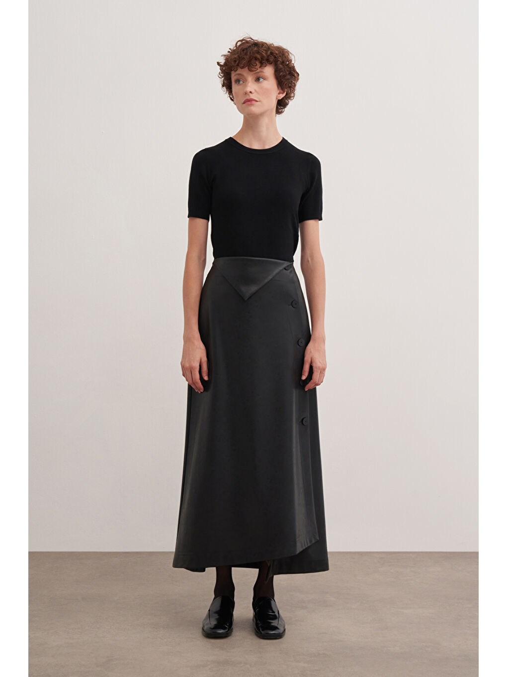 Siyah 1175111 Deri Etek Düğme Aksesuarlı-2