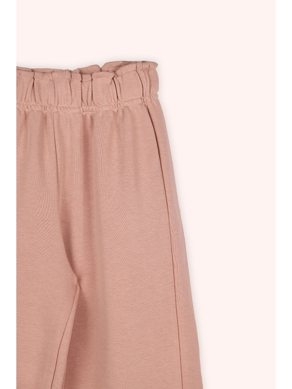 Pembe Kız Çocuk Beli Lastikli Bol Paça Somon Eşofman Altı-1