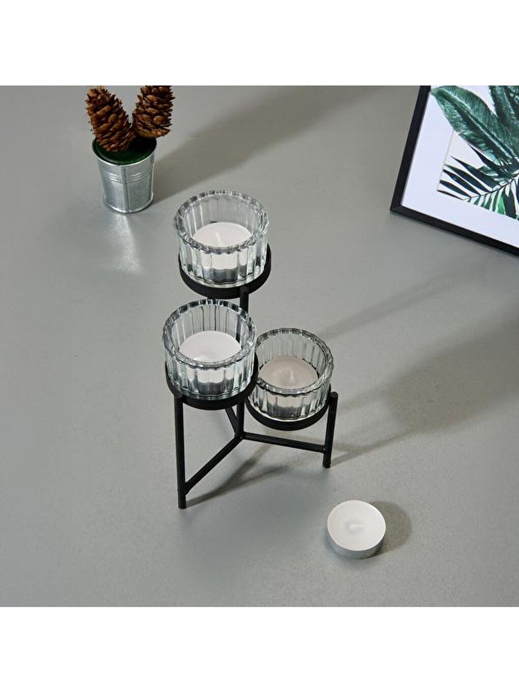 50'li Tealight Mum - Beyaz - 3,8 cm-1