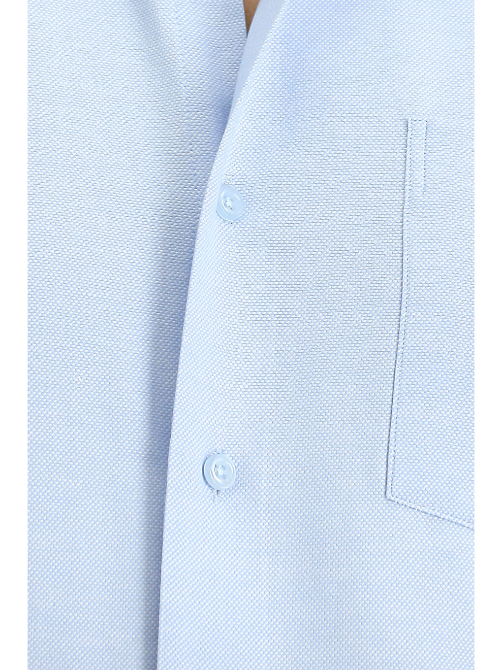 Mavi Uzun Kol Regular Fit Klasik Yaka Oxford Pamuklu Kolay Ütülenebilir Büyük Beden Gömlek-4