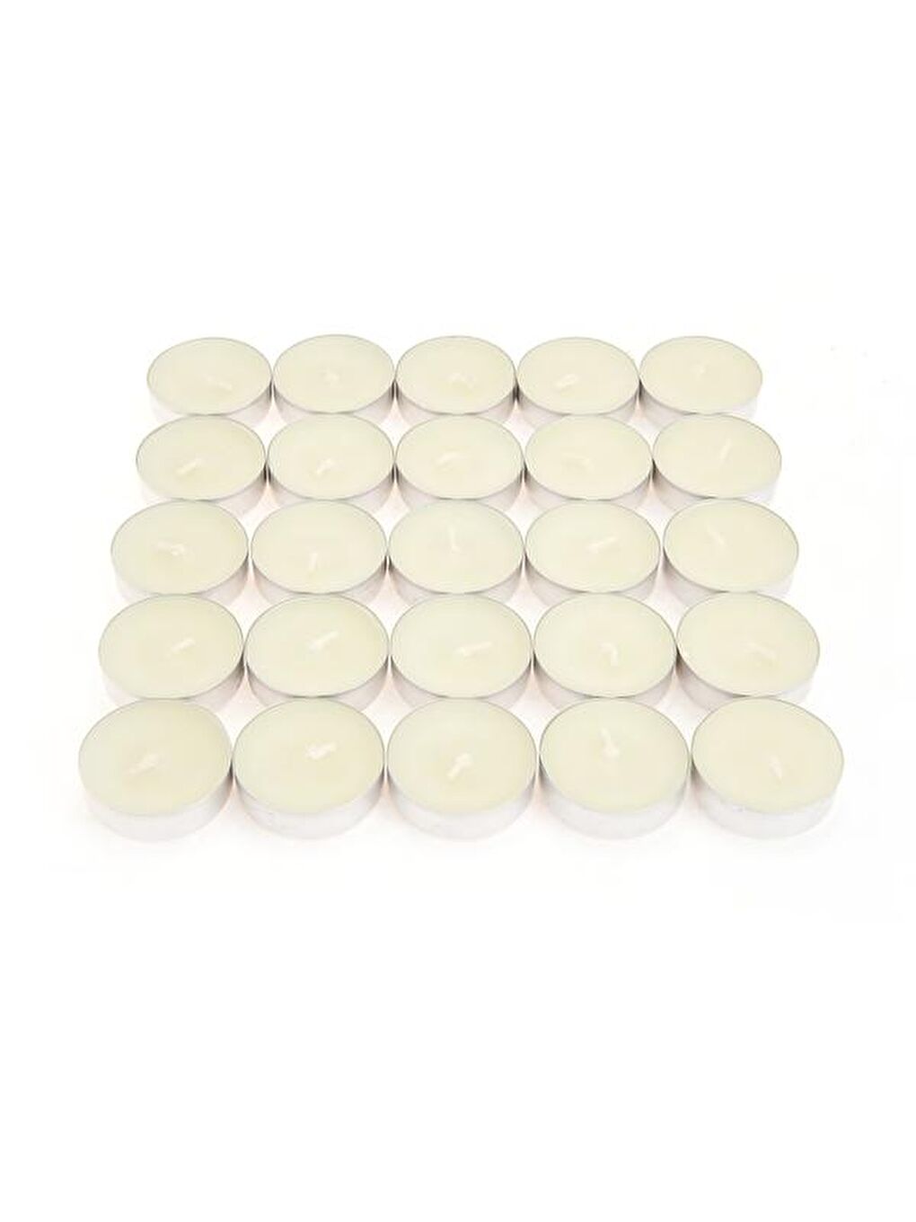 25'li Tealight Mum - Beyaz - 3,8 cm-1