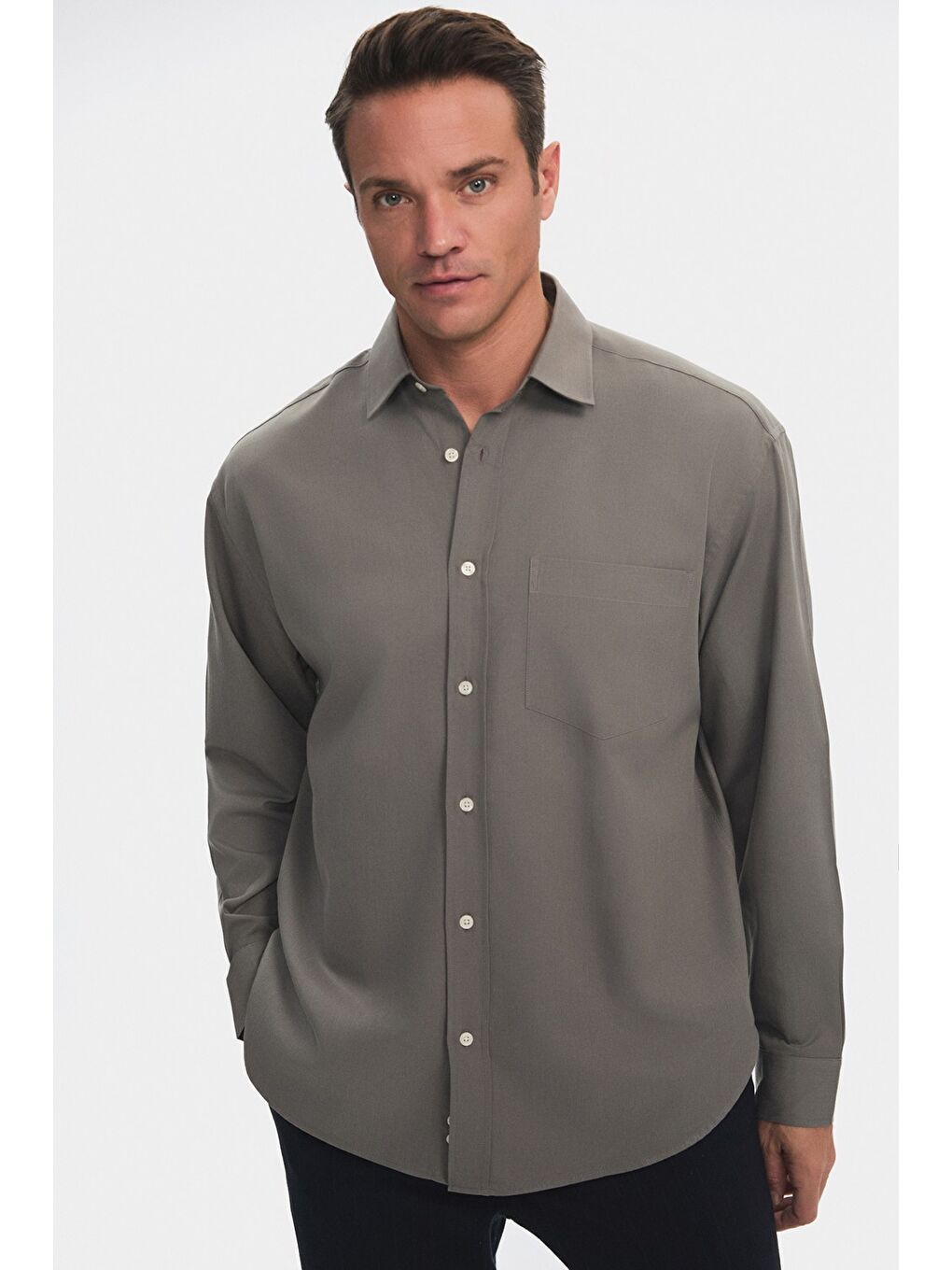 Haki Exclusive Erkek Oversize Gömlek-3