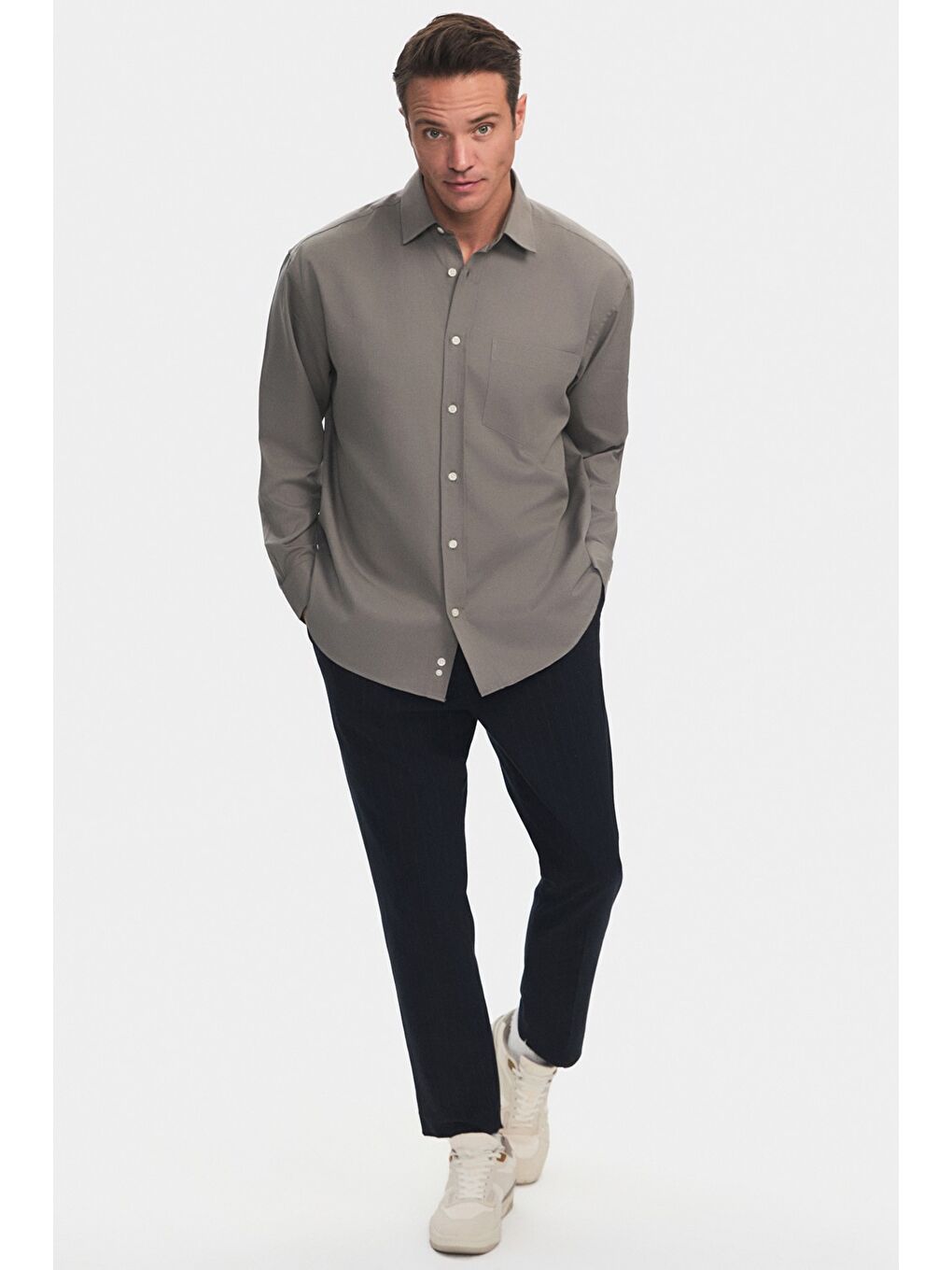 Haki Exclusive Erkek Oversize Gömlek-4