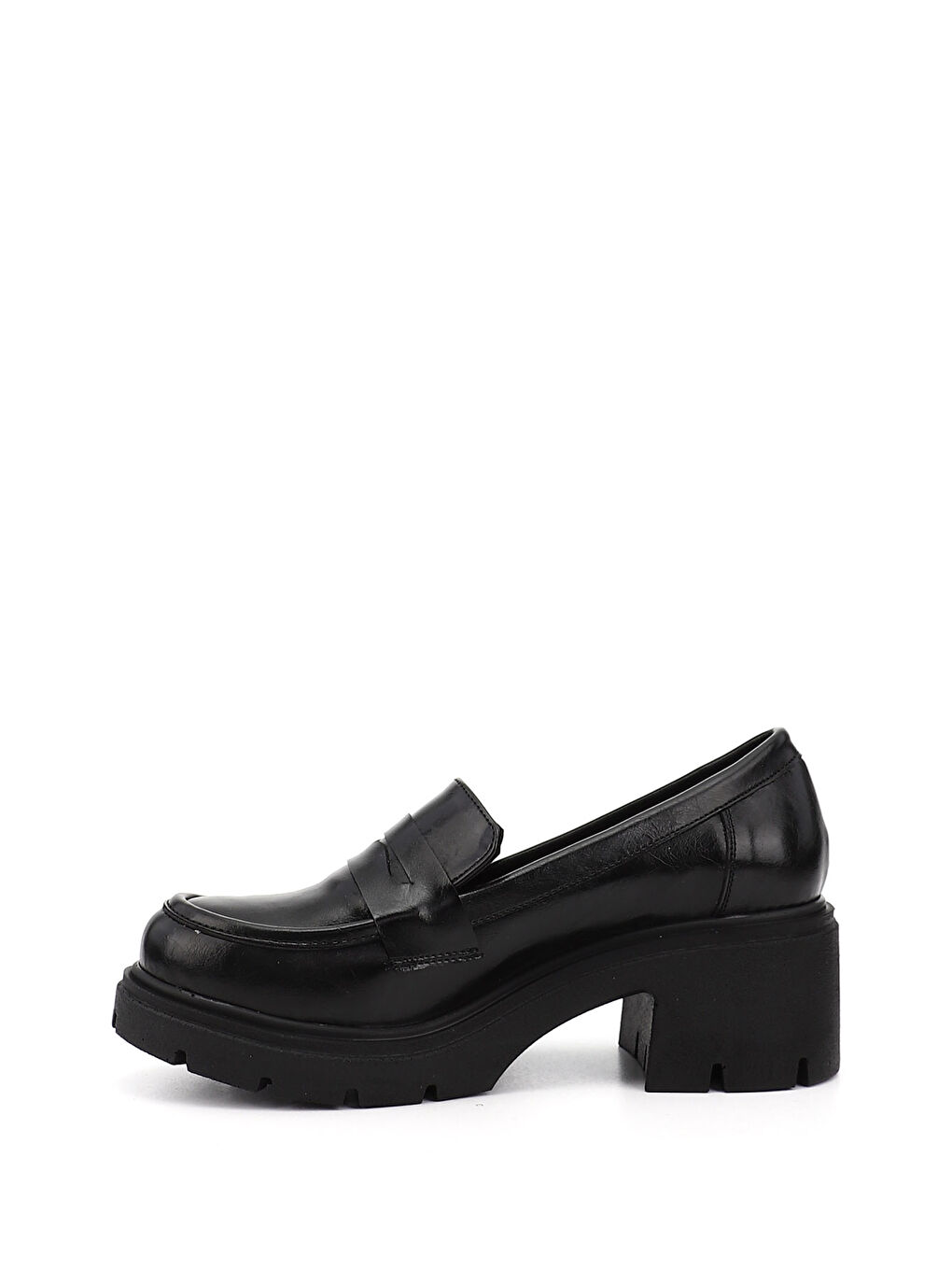 Mor Kadın ZÜMRÜT-SİYAH Kalın Topuklu Loafer Ayakkabı-2