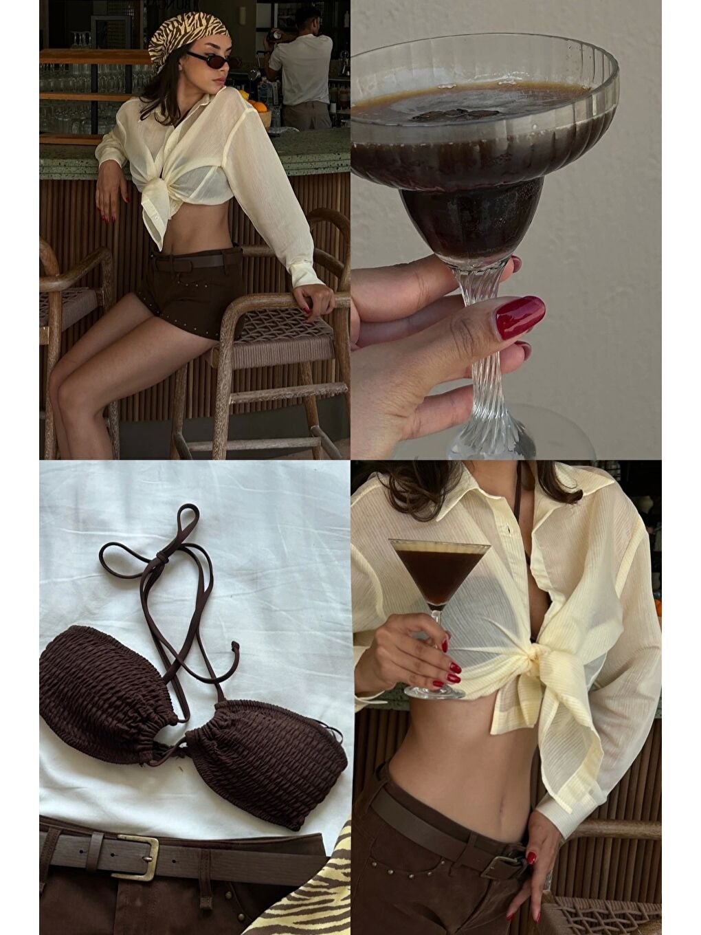 Kadın Sarı Transparan Çizgili Gömlek 1006-6876-3