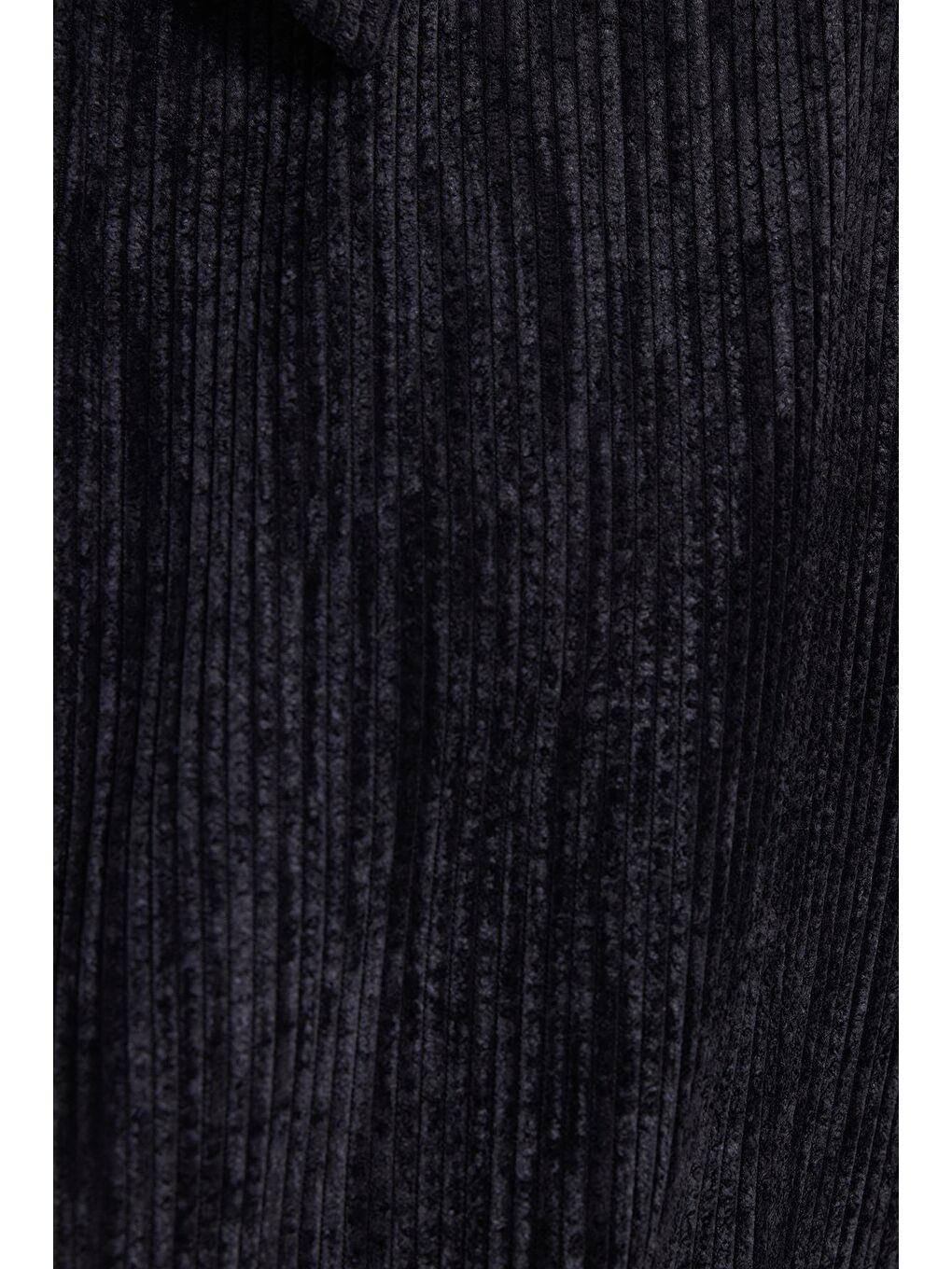 Erkek Relax Fit Rahat Kesim Fitilli Fermuarlı Astarlı Cepli Kolej Siyah Ceket Mont Gömlek-4